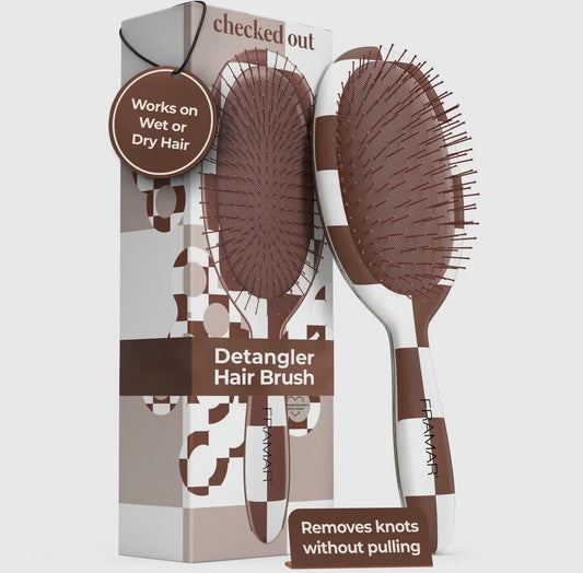 FRAMAR white & brown checkered brush
