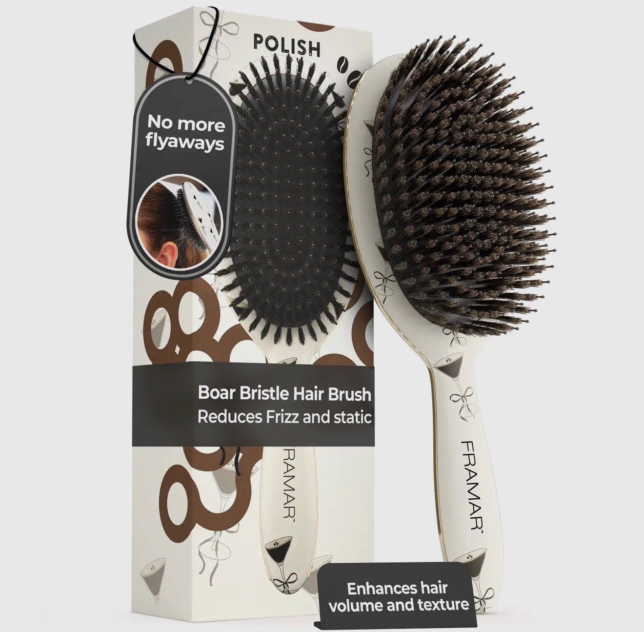 FRAMAR Boar bristle martini brush