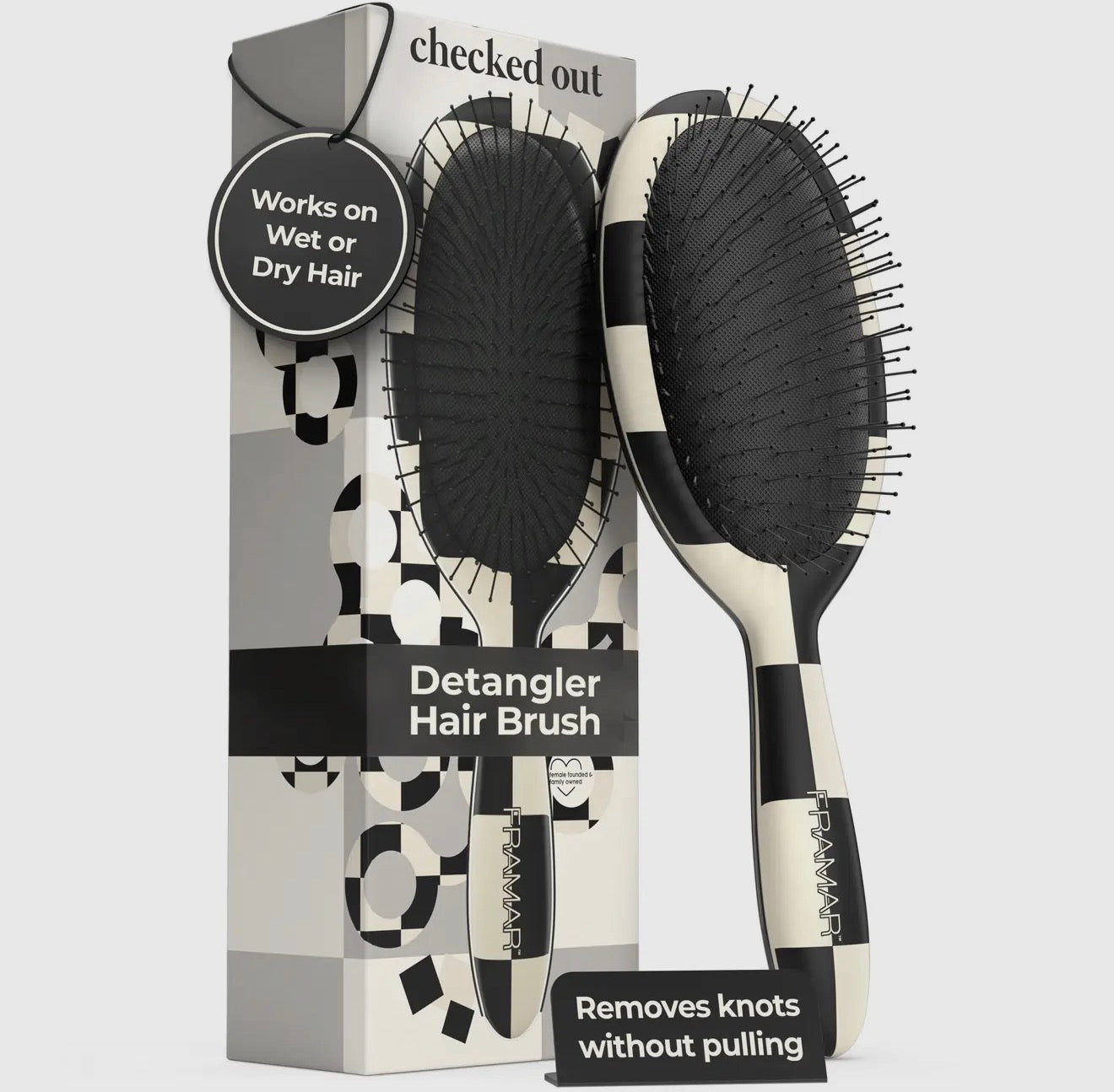 FRAMAR white & black checkered brush