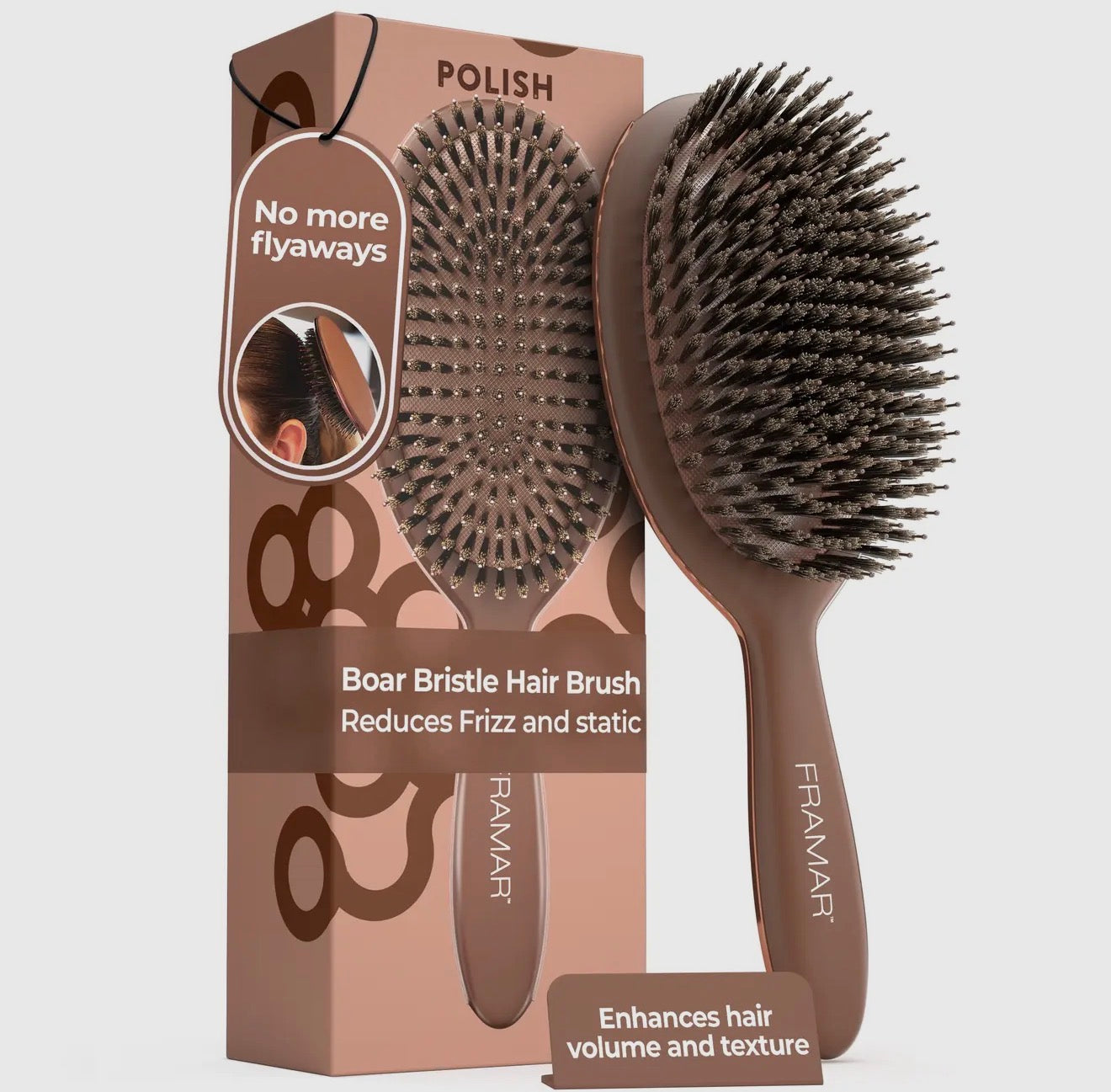 FRAMAR Brown boar bristle brush